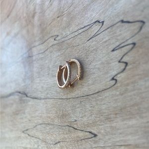 14K Rose Gold Small Diamond Hoops